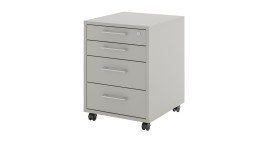 Rollcontainer vito Vary mit Front und Korpus in Kreidegrau matt