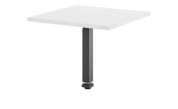 Ecktischplatte vito Vary im Dekor Ice White supermatt mit Gestell in Schwarz matt