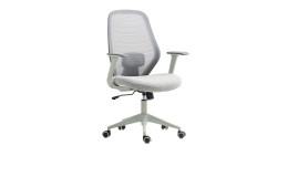 Drehstuhl Jane in grau mit ergonomisch geformter Rückenlehne