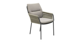 Armlehnenstuhl Como von LC Garden in Beige und Grau, Gestell Anthrazit