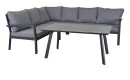 Lounge-Set Bondino in Beton-Optik und anthrazit, Tischplatte mit Keramikbeschichtung 