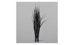 Stehgras 77 cm aus Kunststoff in schwarz mit einem schwarzen Band zugebunden. Auf einem grauen Hintergrund.