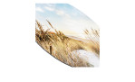 Glasbild Wilder Strand mit 20 cm Durchmesser. Glasbild mit dem Thema - Strand. Detailansicht der Kante.