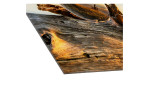 Glasbild Drop on Wood 20 x 20 cm. Glasbild mit dem Thema - Strand und Meer. Detailansicht der Ecke.