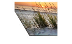 Glasbild Lonely Dune 20 x 20 cm. Glasbild mit dem Thema - Strand und Meer. Detailansicht der Ecke.
