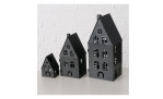 Laterne Dover 13 cm in schwarz aus Eisen, Abbildung mehrerer Laternen