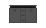 Highboard Drago in der Farbe anthrazit, Frontansicht