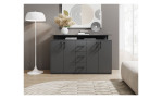 Highboard Drago in der Farbe anthrazit, in einem Raum stehend
