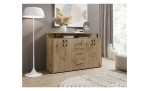 Highboard Drago in der Farbe Artisan Eiche, in einem Raum stehend