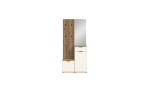 Garderobe Siri mit Fronten in weiß und einem Korpus in Artisan Eiche dekor, Frontansicht
