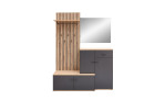 Garderobe Franka in der Frontfarbe Anthrazit mit einem Korpus im Dekor Artisan Eiche, Frontansicht