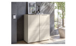 Kommode Saverne 1 in der Farbe Kaschmir mit Glas, 2 Türen, Ansicht im Milieu