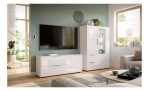 Highboard Saverne in der Farbe Weiß, im Wohnzimmer