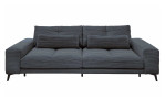 Big Sofa Husum in Anthrazit. Cord Optik, Füßr Schwarz