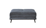 Hocker Husum in Anthrazit, Cord Optik,schwarze Füße