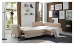 Ecksofa Hereford mit Stoff-Bezug in der Farbe Kaschmir Milieuansicht Schlaffunktion
