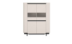 Highboard Venedig 2 Drehtüren mit Glaselementen, frontale Ansicht