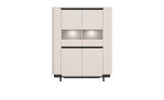 Highboard Venedig 2 Drehtüren mit Glaselementen beleuchtet
