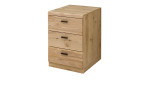 Rollcontainer Glenn ohne Rollen, Altesche Massiv mit Korpus in Old Artisan Oak Nachbildung, Schrägansicht
