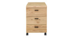 Rollcontainer Glenn mit Rollen, Altesche Massiv mit Korpus in Old Artisan Oak Nachbildung, von vorne