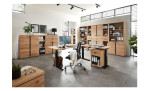 Rollcontainer Sonos, Front Altesche massiv, Korpus Old Artisan Eiche Nachbildung im Büro