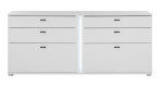Sideboard Leander in weiß mit Tiefziehfronten inkl. senkrechter Beleuchtung, Draufsicht