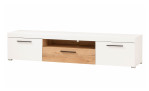Lowboard San Remo in weiß mit Absetzungen in Eiche Evoke-Dekor