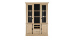 Regal in Gold Harbour Oak mit Rückwand in schwarz, mit Türen, Fächern und Schubladen, Draufsicht