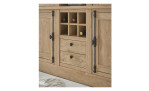 Regal in Gold Harbour Oak mit Rückwand in schwarz, Detailansicht Schubladen 