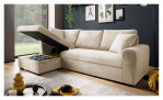 Wohnlandschaft Leon mit Ottomane links in cream, Ansicht Bettkasten