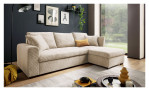 Wohnlandschaft Leon mit Ottomane rechts in cream, Ansicht im Milieu