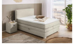 Boxspringbett Alice in der Farbe Greige im Schlafzimmer
