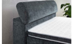 Detailansicht Boxspringbett Dany in der Farbe Anthrazit Kopflehne angehoben