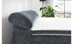 Detailansicht Boxspringbett Dany in der Farbe Anthrazit Kopflehne liegend