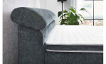 Detailansicht Boxspringbett Dany in der Farbe Anthrazit Kopflehne liegend