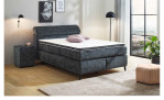 Boxspringbett Dany in der Farbe Anthrazit in einem Zimmer