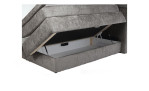 Boxspringbett Quinto Mix in der Farbe Grau Bettkasten geöffnet