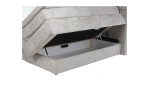 Boxspringbett Quinto Mix in der Farbe Hellgrau Bettkasten geöffnet