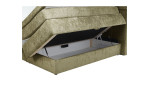 Boxspringbett Quinto Mix in der Farbe Hellgrün Bettkasten geöffnet