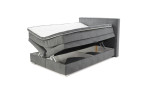 Boxspringbett Taro in der Farbe grau, Bettkasten geöffnet