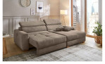 Wohnlanschaft Sammy in Bezugstoff taupe mit der Schlaffunktion, Milleu