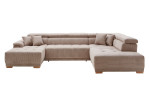 Komfort-Wohnlandschaft För in einem Cordbezugstoff in Taupe