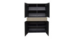 Highboard Couleur in der Farbe Kaschmir ohne Füße mit geöffneten Türen von vorne