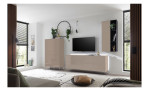 Highboard Couleur in der Farbe Kaschmir ohne Füße im Wohnzimmer mit anderen Möbeln der Serie