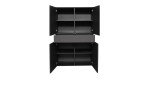 Highboard Couleur in der Farbe Anthrazit ohne Füße mit geöffneten Türen von vorne