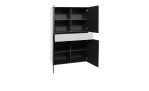 Highboard Couleur in der Farbe Ice White ohne Füße, mit geöffneten Türen, Schrägansicht 