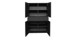 Highboard Couleur in der Farbe Schwarz ohne Füße mit geöffneten Türen von vorne