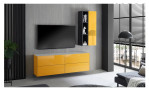 Hängeschrank Couleur in der Farbe Goldgelb im Wohnzimmer