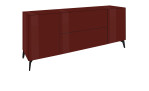 Lowboard Couleur in der Farbe Bordeaux mit Füßen, Schränansicht