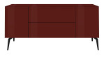 Lowboard Couleur in der Farbe Bordeaux mit Füßen, von vorne